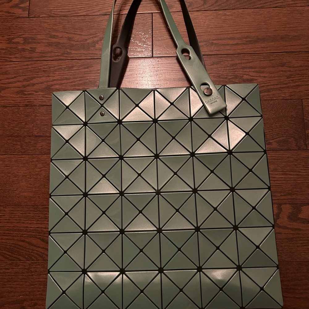 Issey Miyake Geometric Green Tote Bag